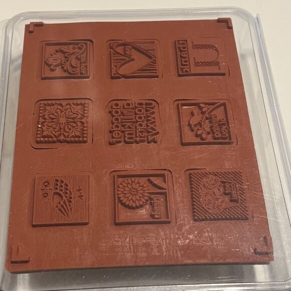 Stampin Up! Cute By The Inch Rubber Stamp Set Of 9 Hostess Alphabet Owl Cake Flo - Picture 2 of 2